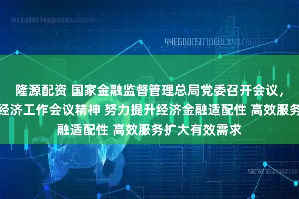 隆源配资 国家金融监督管理总局党委召开会议，传达学习中央经济工作会议精神 努力提升经济金融适配性 高效服务扩大有效需求